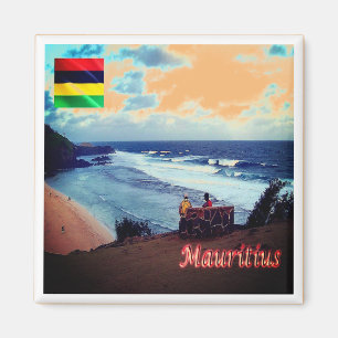 zMU018 MAURITIUS, Die schwarzen Felsen, Afrika, Kü Magnet