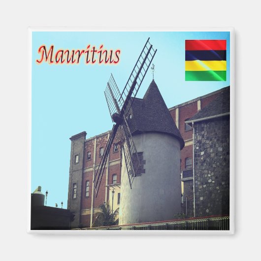 zMU019 MAURITIUS, Windmill, Afrika, Kühlschrank Magnet (Vorne)