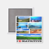 zMU021 MAURITIUS I Liebe, Mosaik, Afrika, Kühlschr Magnet (Vorderseite/Rückseite)