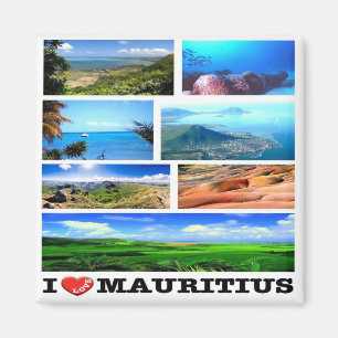 zMU021 MAURITIUS I Liebe, Mosaik, Afrika, Kühlschr Magnet