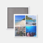 zMU023 MAURITIUS, Mosaik, Afrika, Kühlschrank Magnet (Vorderseite/Rückseite)