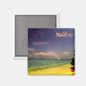 zMV012 MOONLIT strand, Malediven, Asien, Kühlschra Magnet (Vorderseite/Rückseite)