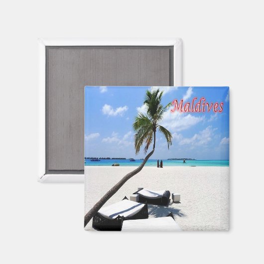 zMV013 HAUPTstrand, Malediven, Asien, Kühlschrank Magnet (Vorderseite/Rückseite)
