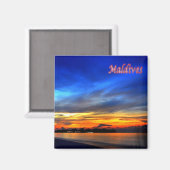 zMV014 Sonnenuntergang MALDIVES, Asien, Kühlschran Magnet (Vorderseite/Rückseite)