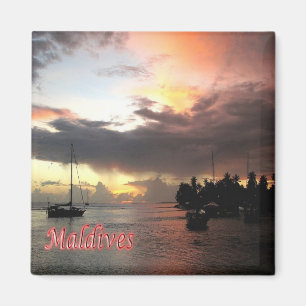 zMV015 GAN Hafen, Malediven, Asien, Kühlschrank Magnet