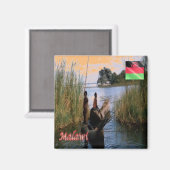 zMW004 MALAWI, L. Chiuta, Afrika, Kühlschrank Magnet (Vorderseite/Rückseite)