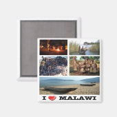 zMW009 MALAWI I Liebe, Mosaik, Afrika, Kühlschrank Magnet (Vorderseite/Rückseite)