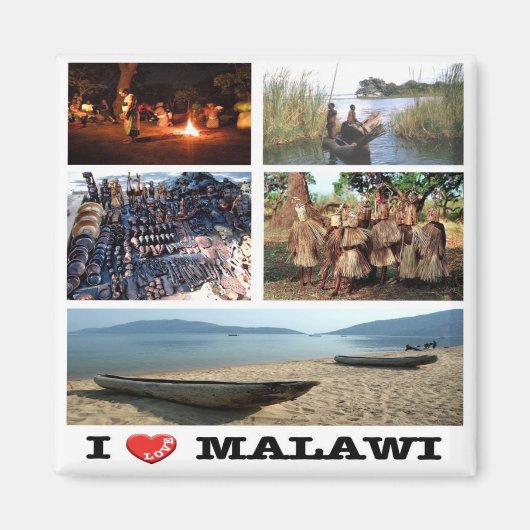 zMW009 MALAWI I Liebe, Mosaik, Afrika, Kühlschrank Magnet (Vorne)