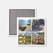 zMW010 MALAWI, Mosaik, Afrika, Kühlschrank Magnet (Vorderseite/Rückseite)