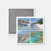 zMX003 CANCUN, Mosaik, Mexiko, Amerika, Kühlschran Magnet (Vorderseite/Rückseite)