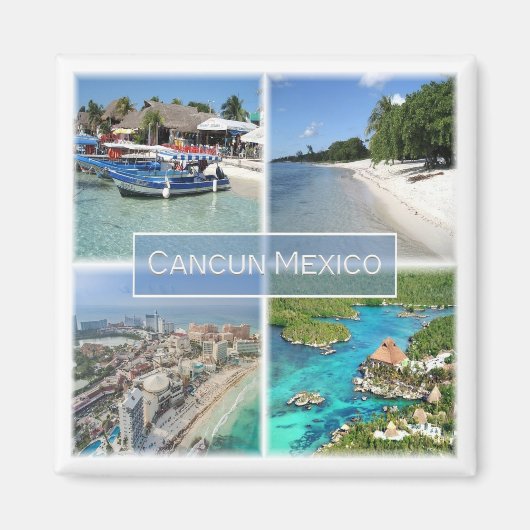 zMX003 CANCUN, Mosaik, Mexiko, Amerika, Kühlschran Magnet (Vorne)