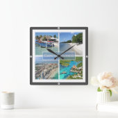 zMX003 CANCUN, Mosaik, Mexiko, Quadratische Wanduhr (Zuhause)