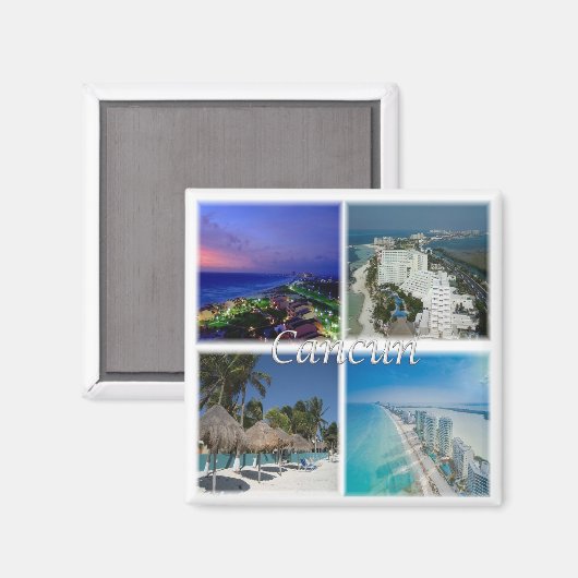 zMX005 CANCUN, Mosaik, Mexiko, Amerika, Kühlschran Magnet (Vorderseite/Rückseite)