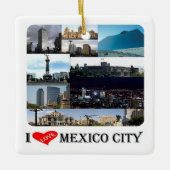 zMX008 Mosaik der MEXIKO STADT I-Liebe, Keramikornament (Vorderseite)