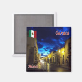 zMX013 MEXIKO, Oaxaca, Panorama by Night, Kühlschr Magnet (Vorderseite/Rückseite)