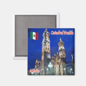 zMX014 MEXICO, Puebla Kathedrale, Amerika, Kühlsch Magnet (Vorderseite/Rückseite)