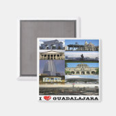 zMX017 GUADALAJARA I Liebe, Mosaik, Mexiko, Kühlsc Magnet (Vorderseite/Rückseite)