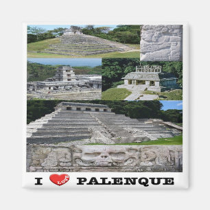 zMX019 PALENQUE I Liebe, Mosaik, Mexiko, Kühlschra Magnet