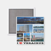 zMX021 VERACRUZ I Liebe, Mosaik, Mexiko, Kühlschra Magnet (Vorderseite/Rückseite)