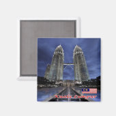 ZMY005 PETRONAS TWIN TOWERS, Kuala Lampur, Kühlsch Magnet (Vorderseite/Rückseite)