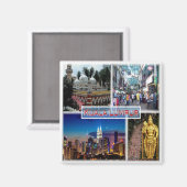 zMY014 Petaling Street KUALA LUMPUR Jamek Moschee, Magnet (Vorderseite/Rückseite)