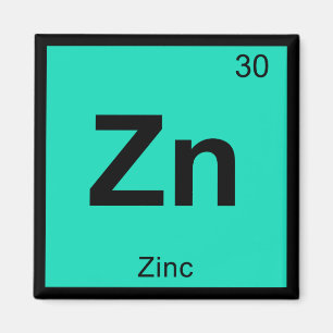 Zn - Zink Chemie Periodisches Symbol Element Magnet