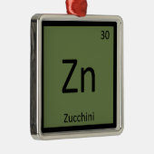 Zn - Zucchini Pflanzenchemie Periodische Tabelle Silbernes Ornament (Rechts)