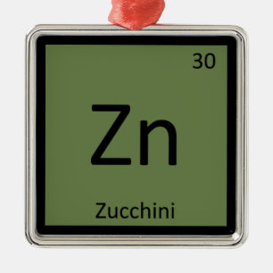 Zn - Zucchini Pflanzenchemie Periodische Tabelle Silbernes Ornament