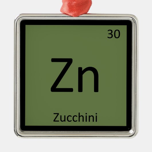 Zn - Zucchini Pflanzenchemie Periodische Tabelle Silbernes Ornament (Vorne)