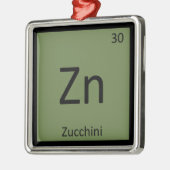 Zn - Zucchini Pflanzenchemie Periodische Tabelle Silbernes Ornament (Links)