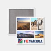 zNA009 NAMIBIA I Liebe, Mosaik, Afrika, Kühlschran Magnet (Vorderseite/Rückseite)