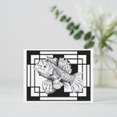 ZNDC Studio's Mandarin Fish Postcard Postkarte (Stehend Vorderseite)