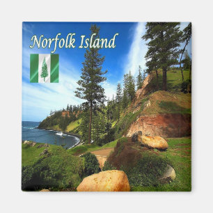 zNF006 NORFOLK, Panorama, Ozeanien, Kühlschrank Magnet