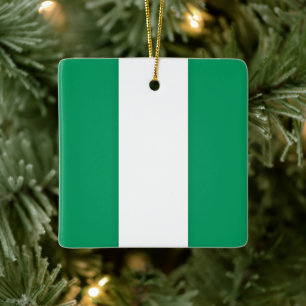 zNG001 NIGERIA, Waving Flag, Keramikornament