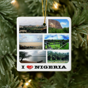 zNG011 NIGERIA I Liebe, Mosaik, Afrika Keramikornament