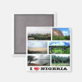 zNG011 NIGERIA I Liebe, Mosaik, Afrika, Kühlschran Magnet (Vorderseite/Rückseite)