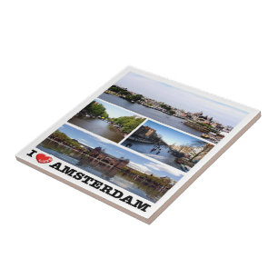 zNL014 AMSTERDAM "I Liebe", Collage, Kühlschrank Fliese