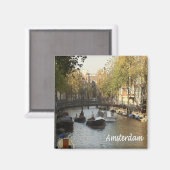 zNL017 AMSTERDAM Schifffahrtskanal, Kühlschrank Magnet (Vorderseite/Rückseite)