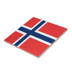 zNO001 NORWEGISCHE FLAG, Norwegen, Fliese
