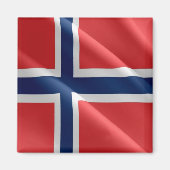 zNO002 NORWEGISCHE WELLENFLAG, Norwegen, Kühlschra Magnet (Vorne)