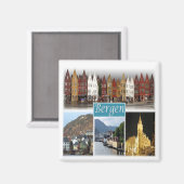 zNO009 BERGEN, Norwegen, Europa, Kühlschrank Magnet (Vorderseite/Rückseite)