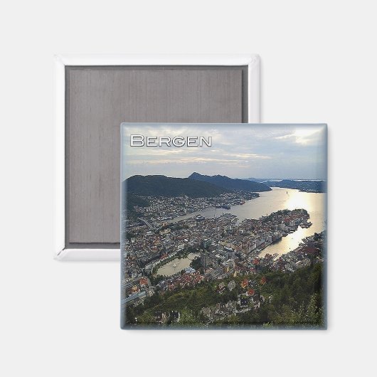 zNO018 BERGEN Panorama, Norwegen, Europa, Kühlschr Magnet (Vorderseite/Rückseite)