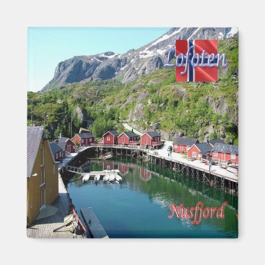 zNO036 NUSFJORD, Lofoten, Norwegen, Europa, Kühlsc Magnet (Vorne)