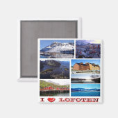 zNO038 LOFOTEN "I Liebe", Norwegen, Europa, Kühlsc Magnet (Vorderseite/Rückseite)