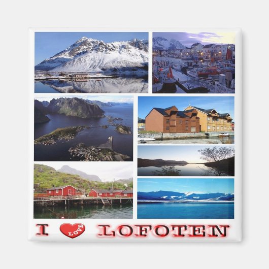 zNO038 LOFOTEN "I Liebe", Norwegen, Europa, Kühlsc Magnet (Vorne)