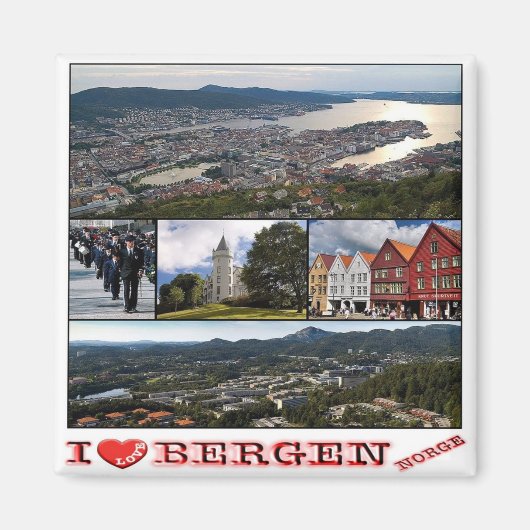 zNO040 BERGEN, Norwegen, Europa, Kühlschrank Magnet (Vorne)