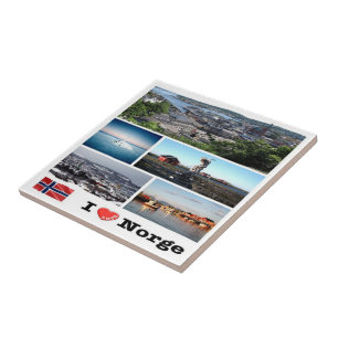 zNO068 NORWEGEN NORGE, "I Liebe", Fliese