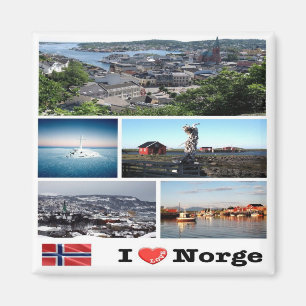 zNO068 NORWEGEN NORGE, "I Liebe", Kühlschrank Magnet