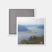 zNO086 SOGNEFJORD-Ansicht zu Vangsnes, Norwey, Küh Magnet (Vorderseite/Rückseite)