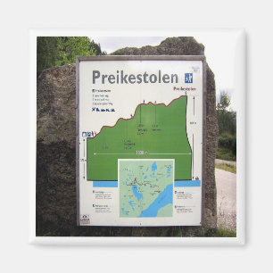 zNO098 PREIKESTOLEN TRAIL MAP Lysefjorden, Norwege Magnet